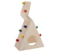 EPIGEIST Hamster Climbing House Wooden Pet Hut with Ladder Beige Multifunctional Exercise Playground for Small Pets Like Hamsters and Mice to Boredom and Stay Active