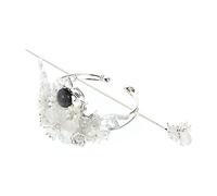 EPIGEIST Han Style Hairpin and Tiara Set 2pcs Classic Chinese Ancient Hair Decor Silver Hair Ornament for Hanfu Traditional Costume Accessories