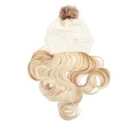 EPIGEIST Hat Wig Hair Extensions Long Wavy Wig 12.97X8.65X1.57Inch Removable Design Gentle to Hair Synthetic Fibers Women Costume Appointment