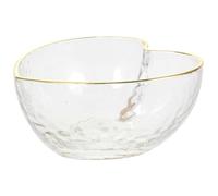 EPIGEIST Heart-Shaped Glass Serving Bowl Crystal Clear Appetizer Dish with Optional Gold Rim for Valentine's Day Wedding Catering Holiday Parties and Easy to Clean