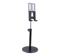 EPIGEIST Height Adjustable Aluminium Alloy Tablet Support Desktop Phone Holder with Skid Silicone Pad Rotatable Stand for Smartphones Charging Design Black