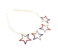 EPIGEIST Independence Day Pentagram Hairband Delicate Rhinestone Headband Party Supply for Women Carnival Costume Accessory Fourth July Hair Hoop