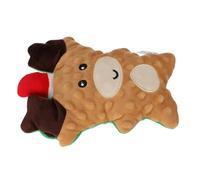 EPIGEIST Indestructible Christmas Plush Dog Gingerbread Man Squeaky Chew for Small Puppies Holiday Interactive Pet Entertainment Reindeer Design