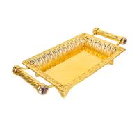 EPIGEIST Iron Dry Fruit Plate Snack Storage Tray for Living Desktop Small Yellow Household Storage Tray for Nuts Snacks and Fruits with Smooth Polished Surface Party and Home Decorative