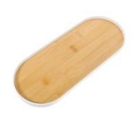 EPIGEIST Japanese Style Oval Desktop Storage Tray White Multipurpose Cosmetics Organizer for Bathroom Vanity Perfume Holder Jewelry Dish and Sundries Storage Plate for Countertop Use