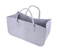EPIGEIST Large Capacity Folding Felt Storage Bag with Thick Straps Multipurpose Household Laundry and Organizer Pouch Portable Sundry Storage for Clothes and Books Light Grey Material for