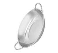 EPIGEIST Large Capacity Stainless Steel Flat Bottom Pan with Heat Resistant Scald Handles for Cooking Seafood Hot Pot Stew and Stir Fry Easy Clean Cookware for Home Kitchen and Outdoor
