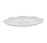 EPIGEIST Large Ceramic Steak Plate with Embossed Border Decorative Dinner Serving Dish for Family Gatherings Parties Restaurants Break-Resistant Multi-Purpose Food Platter for Snacks