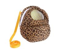 EPIGEIST Large Leopard Print Pet Carrier Backpack Warm Travel Bag Soft Lining Portable Hamster Carrier Pouch for Outdoor Use Random Color