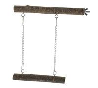 EPIGEIST Large Natural Wood Bird Perch Swing Stand for Parakeets and Parrots Chewing for Stress Relief Safe Wooden Cage Accessory for Happy Pet Birds