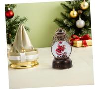 EPIGEIST LED Lighted Christmas Lantern Snow Globe with Santa Bear and Music Box Handheld Decorative Snowball Ornament for Fireplace Mantel Festive Holiday Decor for Adults