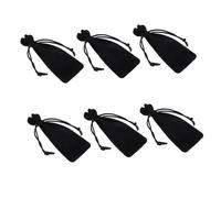 EPIGEIST Lipstick Makeup Bag 6pcs Black Velvet Drawstring Pouch Small Cosmetics Storage Dustproof Perfume Holder for Women Outdoor Travel