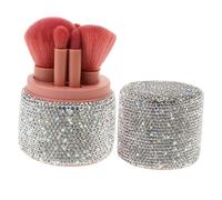 EPIGEIST Makeup Brush Set Bling Crystal Holder Portable Travel Vanity Organizer Lid Dustproof Cosmetics Tools Storage Box for Home and Travel