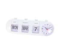 EPIGEIST Manual Flip Clock Desk Calendar Abs Plastic Vintage Style Bedside Calendar Clock with Clear Date Display and Operation for Home Office Use