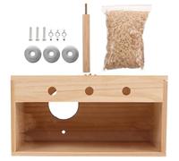 EPIGEIST Medium Parakeet Breeding Box Left Hanging Hook, Wooden Bird Nesting House for Budgerigars, Cockatiels, Conures - Garden Bird Nest and Parrot Supplies