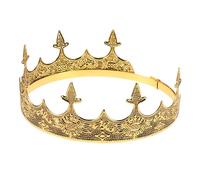 EPIGEIST Mens King Crown Retro Medieval King Crowns for Birthday Party Cosplay Prince Costume Ancient Gold Headwear