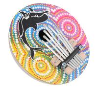 EPIGEIST Mini 7-key Kalimba Thumb Piano for Beginners, Portable Coconut Shell Finger Piano Musical Instrument Colorful Pattern, Suitable for Travel and Music Practice