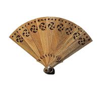 EPIGEIST Mini Folding Fan Shaped Pendant Vintage Wood Ornament Lightweight Keychain Decor Multipurpose Hanging Fan for Bags Desktop and Valentine Day Birthdays and More