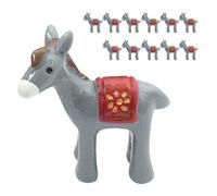 EPIGEIST Mini Resin Donkey Animal Figurines 12Pcs, Tiny Donkey Models for DIY Moss Landscape and Cartoon Flower Vase Accessories