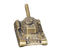 EPIGEIST Miniature Army Tank Figurine Solid Bronze Sculpture Antique Copper Desk Ornament for Boys Men Office Display Collectible Vintage Military Decor