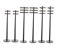 EPIGEIST Miniature Telegraph Poles Abs Plastic 1:42 Scale 6pcs Model Sturdy and Smooth Black Road Poles for Sand Table and Micro Landscape DIY Accessories