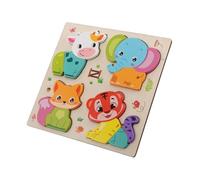 EPIGEIST Montessori Wooden Animal Puzzle for Large Shape and Color Matching Game Early Education for Fine Motor Skills Development Boys Beginners