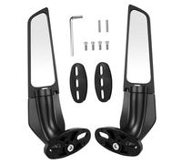 EPIGEIST Motorcycle Rear View Mirror Large Convex Wing Fin Design Adjustable Side Mirror with Glass Surface and Mounting Accessories for Motorbikes Compatible with Kawasaki