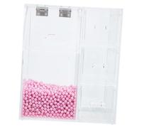 EPIGEIST Multifunctional Acrylic Makeup Brush Organiser with Dustproof Lid and Drawer, Pearl Pink Cosmetics Storage Box for Vanity Desk and Jewelry Holder