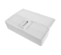 EPIGEIST Multifunctional Battery and Data Cable Storage Box for Desk Cord Management Durable Plastic Organizer for Aa Aaa Batteries Chargers and Camera Plugs Compact Travel Friendly Desktop White