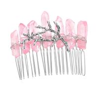 EPIGEIST Natural Crystal Bridal Hair Comb with Teeth Clamp Silver Wire Design DIY Wedding Hair Accessory for Brides Bridesmaids and Flower Elegant Crystal Hairpiece for Women