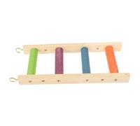 EPIGEIST Natural Wood Parrot Ladder for Birds and Hamsters Climbing Stair with Sandpaper Surface Safe Chewable Pet Stand for Exercise and Beak Conditioning in Bird Cages