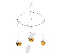 EPIGEIST Nordic Style Bee Cloud Pendant Knitting Craft Hanging Decor Handmade Woven Wall Art Soft Yarn Material Indoor Decoration for Home for Nursery and Living Room