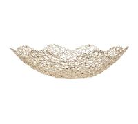 EPIGEIST Nordic Style Iron Fruit Plate Decorative Snack Tray with Irregular Mesh Pattern Medium Gold Storage Basket for Kitchen Counter and Home Multifunctional Holder for Nuts Candies