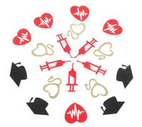 EPIGEIST Nurse Graduation Confetti Graduation Party Decorations Glossy Paper Table Centerpiece with Gold Stethoscope Red Black Cap Sprinkles for Medical School Celebration