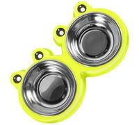 EPIGEIST Pet Slow Feeder Double Bowl for Cats and Dogs Bite-resistant Anti-spill Feeding Dish with Removable Bowls for Comfortable Eating and Drinking for Puppies and Kittens Green