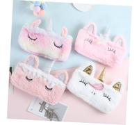 EPIGEIST Pink Plush Pencil Case for Multifunctional Soft Pen Bag with Smooth Zipper Travel Cosmetic Pouch and Coin Purse Washable Rainbow Stationery Organizer