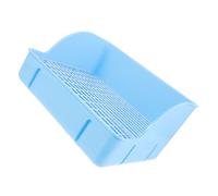 EPIGEIST Plastic Rabbit Litter Box with Anti-leak Design and Splash Guard Indoor Pet Toilet Potty Trainer for Guinea Pigs Hamsters Cats and Animals Blue Square Tray for Clean and Homes