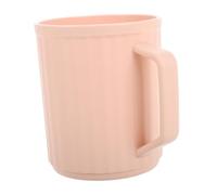 EPIGEIST Plastic Toothbrush Mug Handle Large Capacity Bathroom Rinse Cup Sturdy Pink Reusable Tumbler for Boys and Girls Home Travel