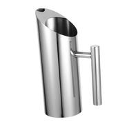 EPIGEIST Polished Stainless Steel Cold Coffee Pitcher Metal Water Container for Iced Coffee Tea and Beverage Storage Straight Body Design for Kitchen Bar Restaurant and Events