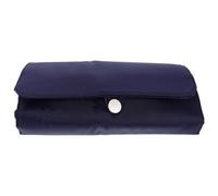 EPIGEIST Portable Folding Makeup Brush Bag in Elegant Navy Compact Clutch Bag with Organized Compartments for Brushes and Cosmetics Travel-Friendly Rolling Storage Case for Women