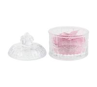 EPIGEIST Powder Puff Set for Face and Body Makeup Pink round Sponge Puff with Glass Dusting Case Reusable Loose Powder Applicator for Talcum