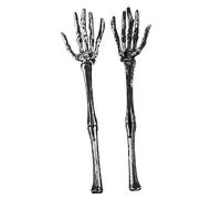 EPIGEIST Realistic Halloween Skeleton Arm Stakes Skull Hands for Outdoor Garden and Decoration Scary Horror Props for Halloween Parties and Haunted Houses Silver Color