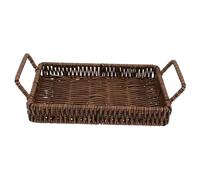 EPIGEIST Rectangular Woven Bread Basket with Handles Small Decorative Storage Basket for Kitchen and Home Organization Handmade Craftsmanship Neutral Color Elegant Design Practical Snack