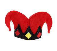 EPIGEIST Red Clown Cap Plush Cosplay Hat Lightweight Breathable Performance Head Accessory for Stage Party Carnival and Fancy Dress