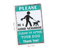 EPIGEIST Retro American Tin Warning Sign Vintage Metal Wall Art for Property Protection Decor No Pooping Dogs Clean Up Puppy Poop Neighbor Alert