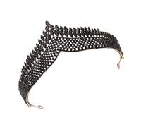 EPIGEIST Retro Black Crystal Crown Tiara with Rhinestone Bridal Hairpiece Elegant Vintage Headwear for Brides Bridesmaids Women