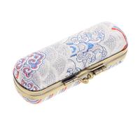 EPIGEIST Retro Pattern Lipstick Case with Mirror Compact Makeup Organizer for Women Travel Lip Gloss Storage Holder Stylish Metal-Edged Vintage Cosmetic Box Idea