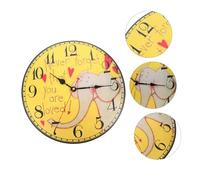 EPIGEIST Retro Wooden Wall Mounted Clock Nostalgia Style Hanging Decor for Living Bedroom Lightweight Wood Material Practical Vintage Home Decoration