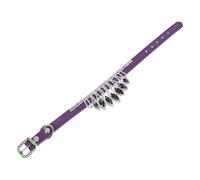 EPIGEIST Rhinestone Leather Dog Collar for Small Dogs Rhinestone Collar Crystal Sparkle Purple Adjustable Fits Necks for Chihuahua Poodle