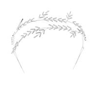 EPIGEIST Rhinestones Bridal Headband Double Layer Hair Accessory for Weddings Parties and Special Events Elegant Design for Brides and Bridesmaids Dazzling Silver Finish